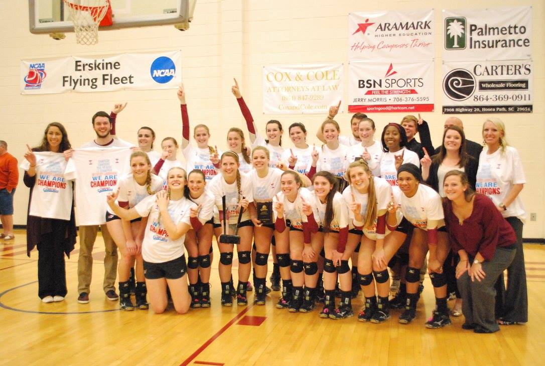 women's volleyball conference champions at Erskine college
