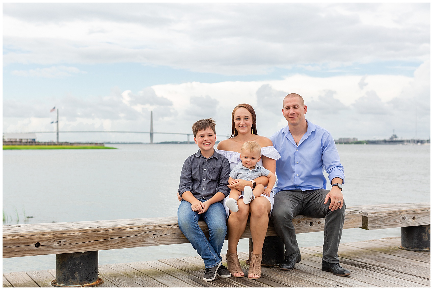 family photo in downtown charleston