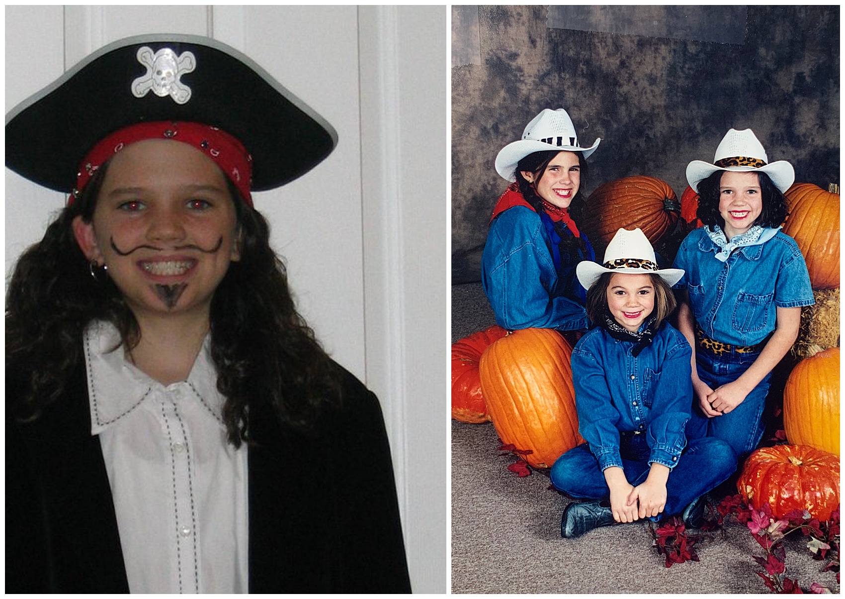 halloween photos of cowgirls and a pirate
