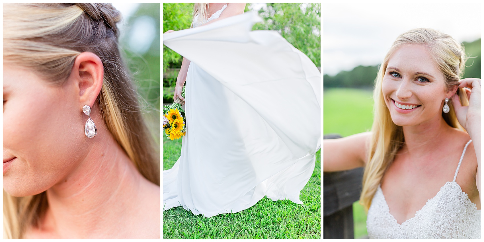 Pepper plantation bridal portraits - Danica flowing her dress in the wind