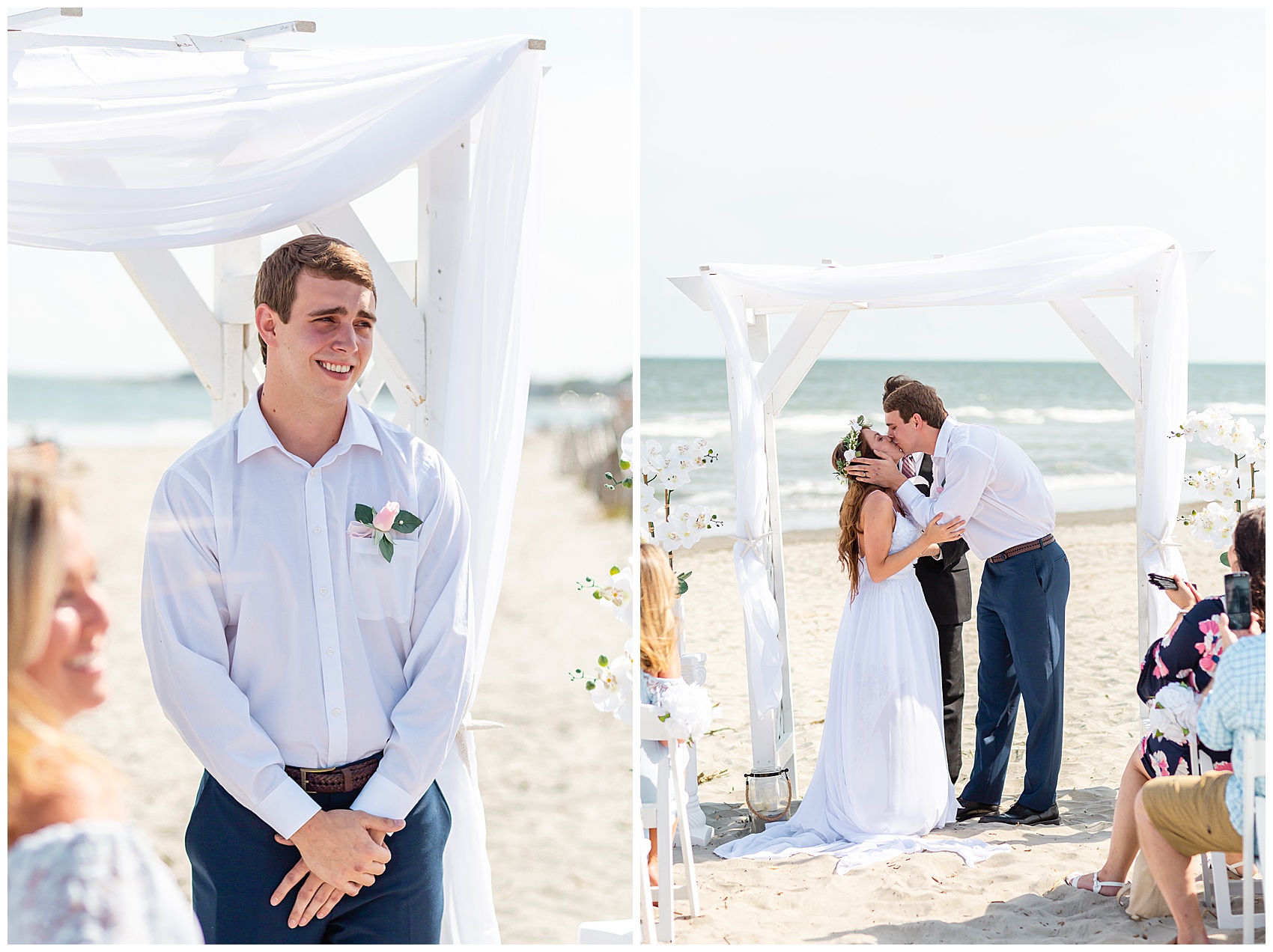 The groom's first look at his bride