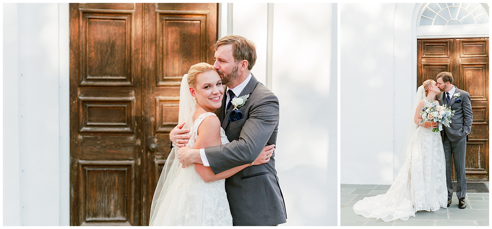 happy tears after the bride and groom have their first look in charleston