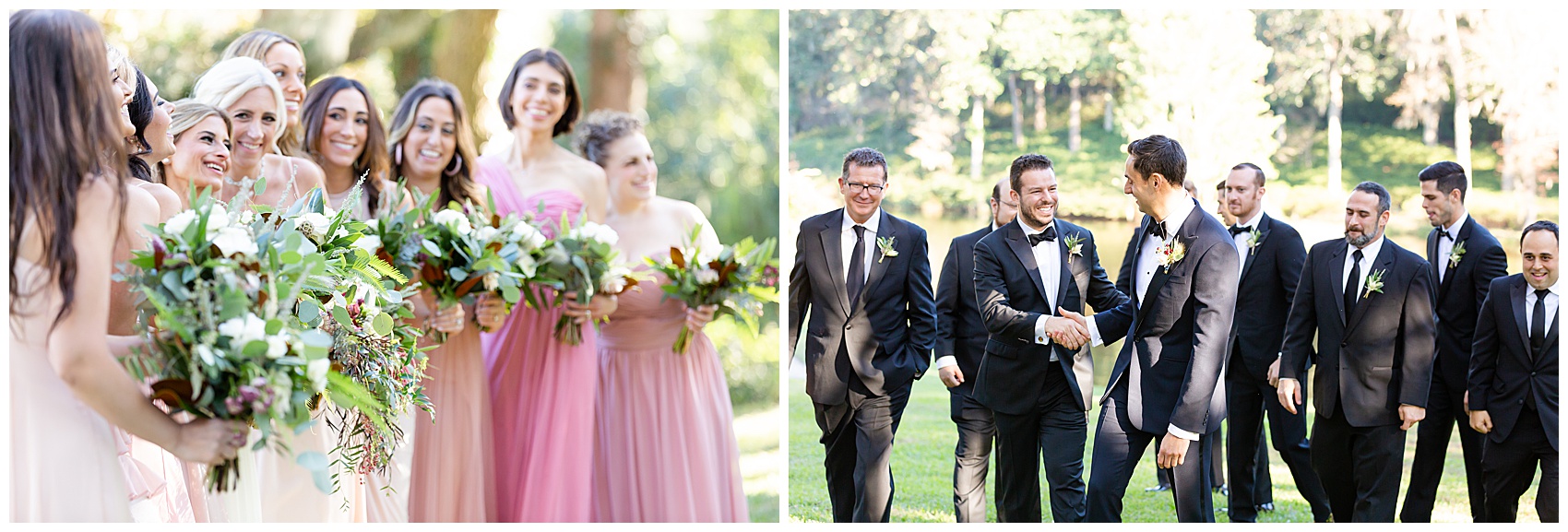 fall wedding at middleton place wedding party