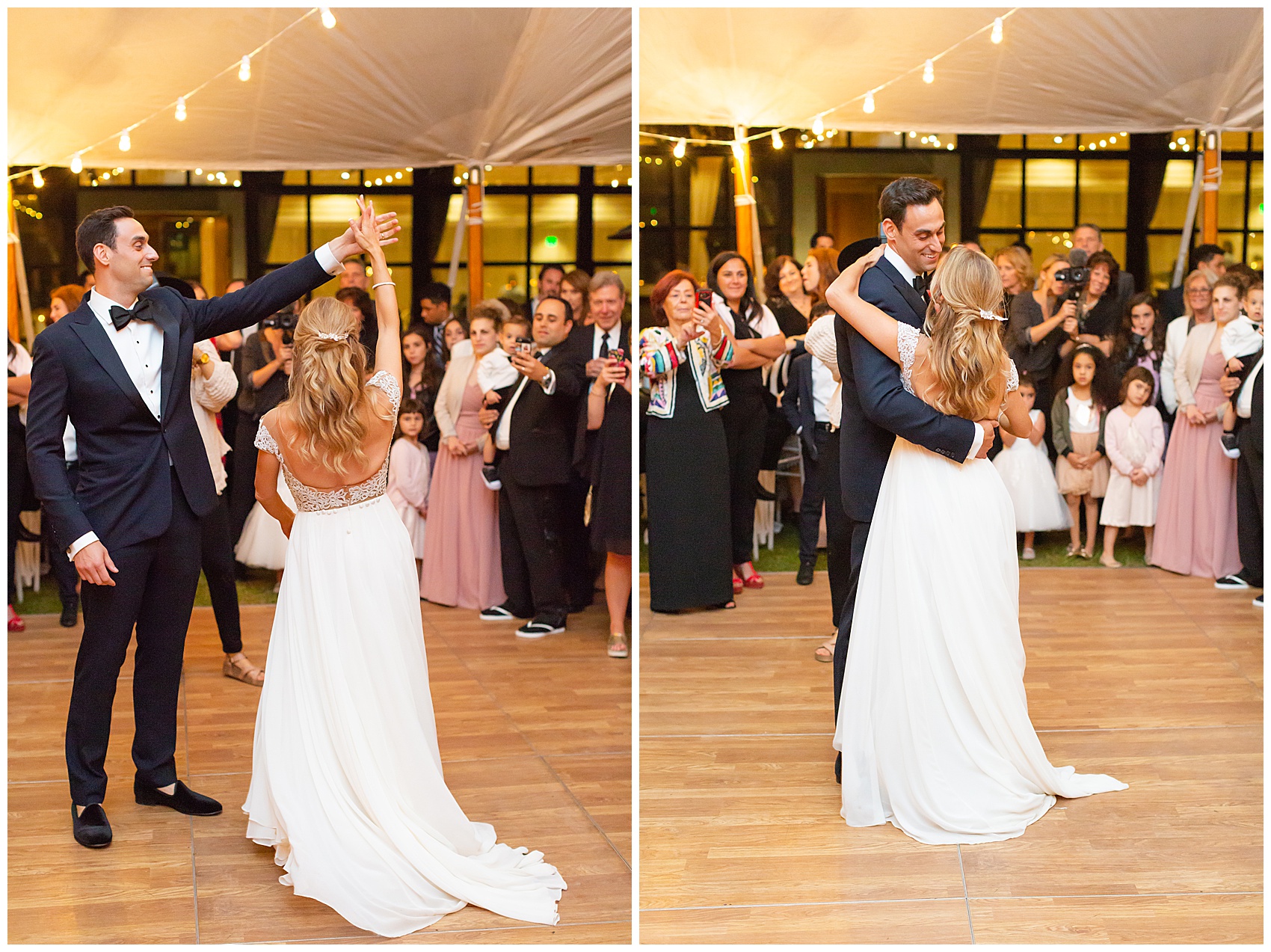 the first dance with the bride and groom