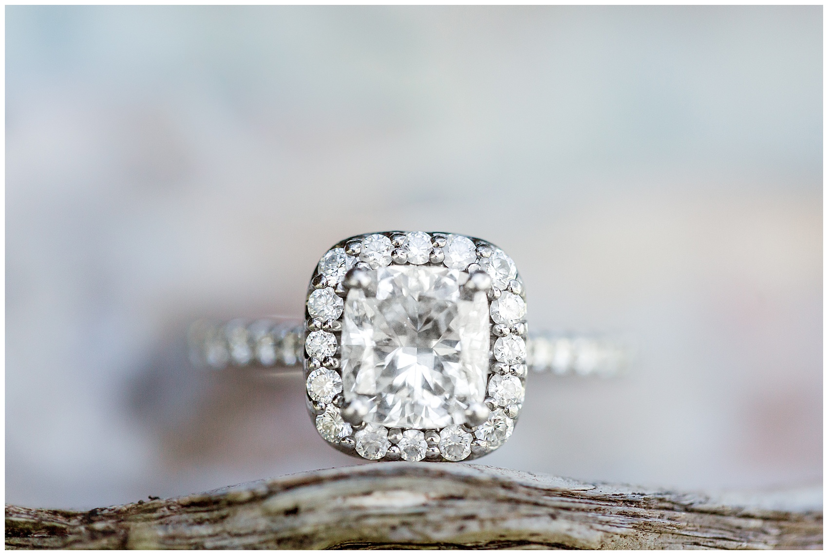 stunning cushion square cut engagement ring with a halo ring