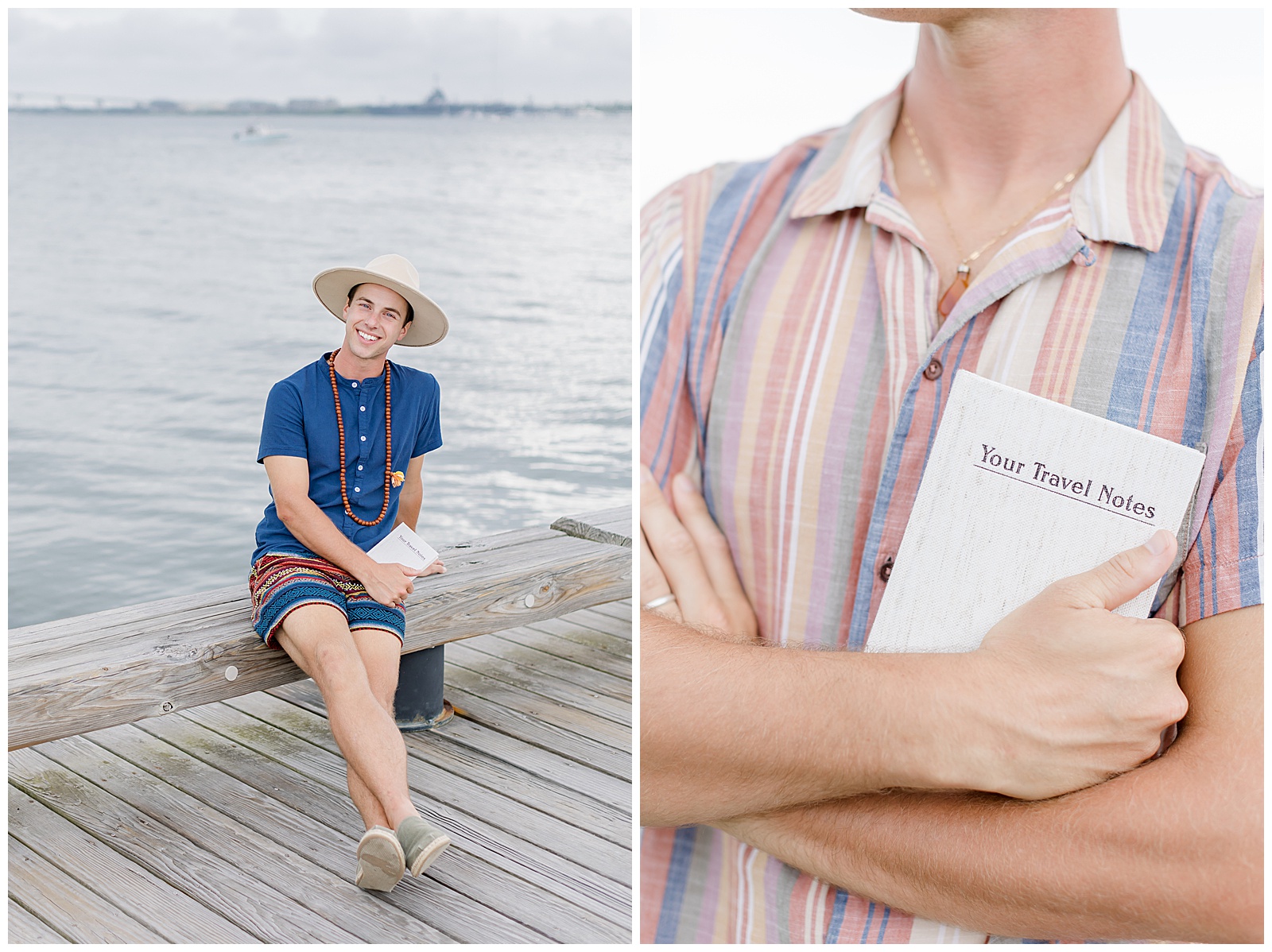 Man in Charleston, SC sharing his notebook, Your Travel Notes.