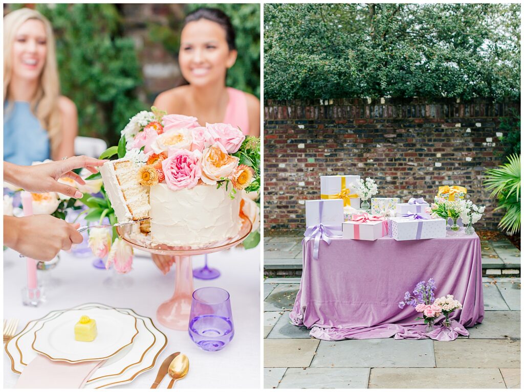 A fun bridal shower setup at the Dewberry hotel downtown. 